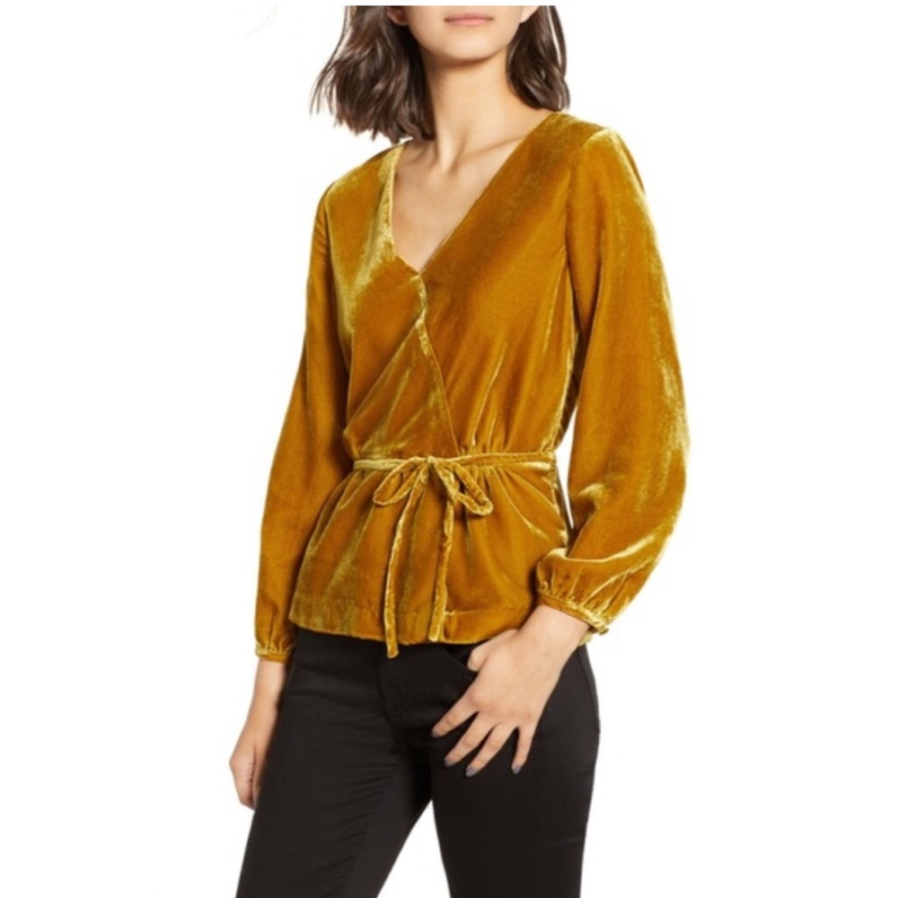 NWOT J Crew Velvet Wrap Blouse